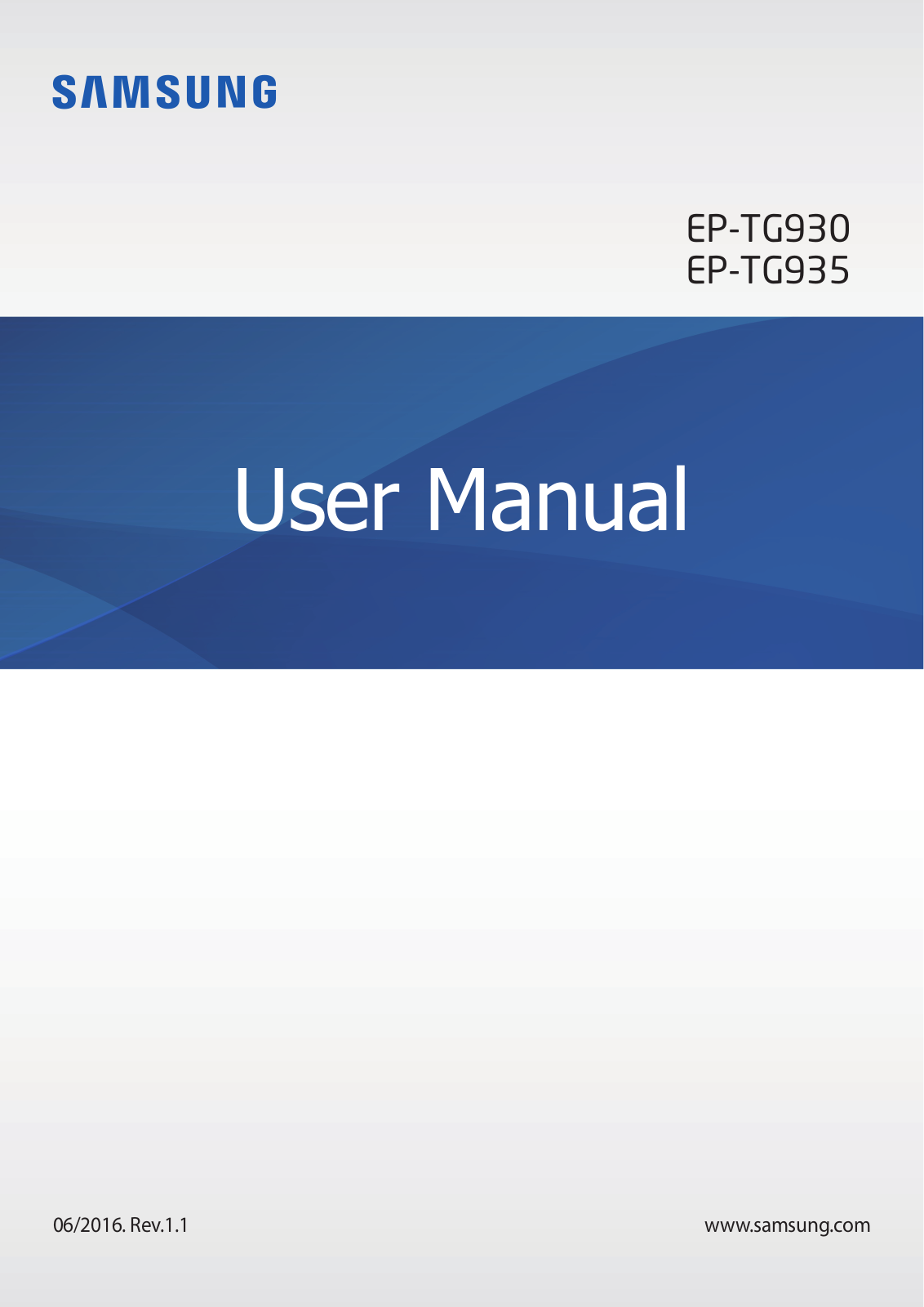 Samsung EP-TG935BSUGUS, EP-TG935BBUGUS, EP-TG930BSUGUS, EP-TG930BBUGUS User Manual