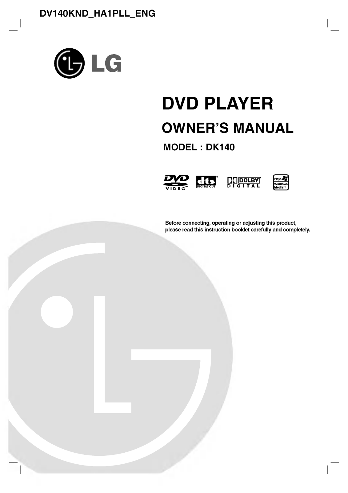 LG DV140KND Owner's Manual