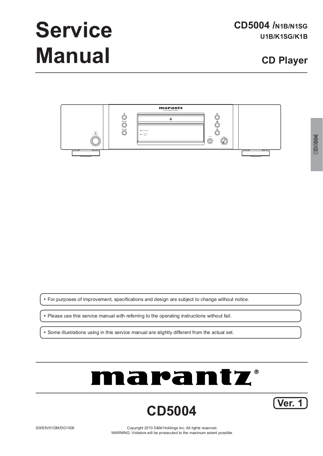 Marantz CD-5004 Service Manual