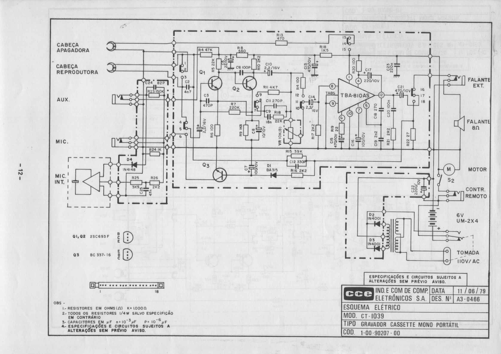 CCE CT-1039 Schematic