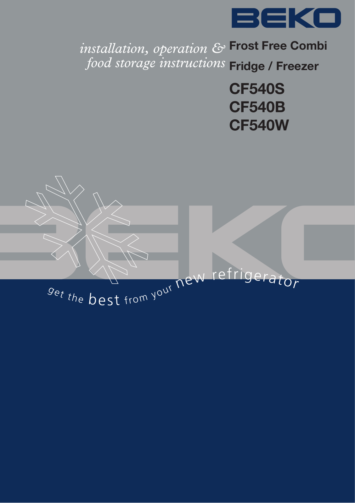 Beko CF540W, CF540B, CF540S User Manual