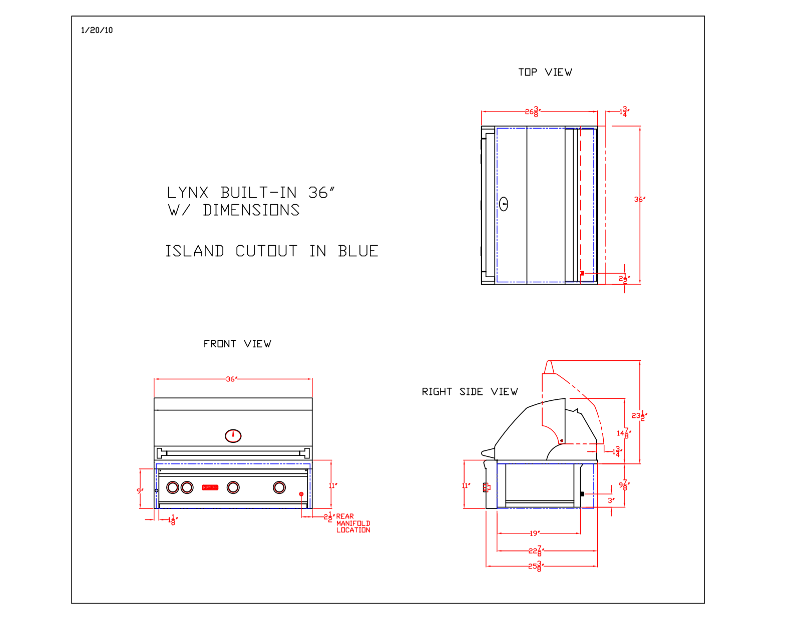 Lynx L36TRLP, LF36ATRLP Dimension Guide