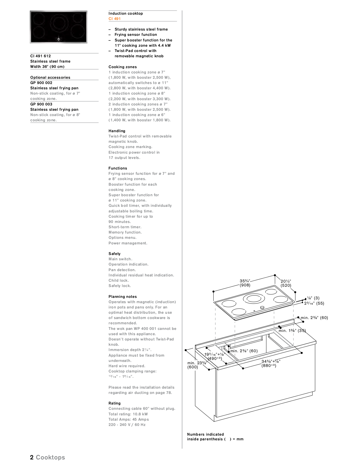 Gaggenau CI491612 Planning manual