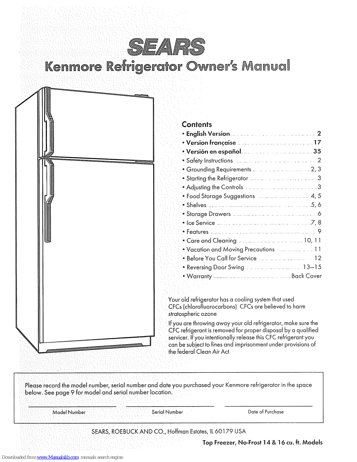 Kenmore Refrigeratore Owner's Manual - ManualMachine.com