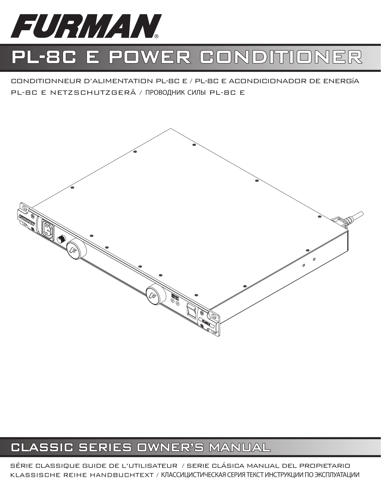 Furman PL8 CE User manual