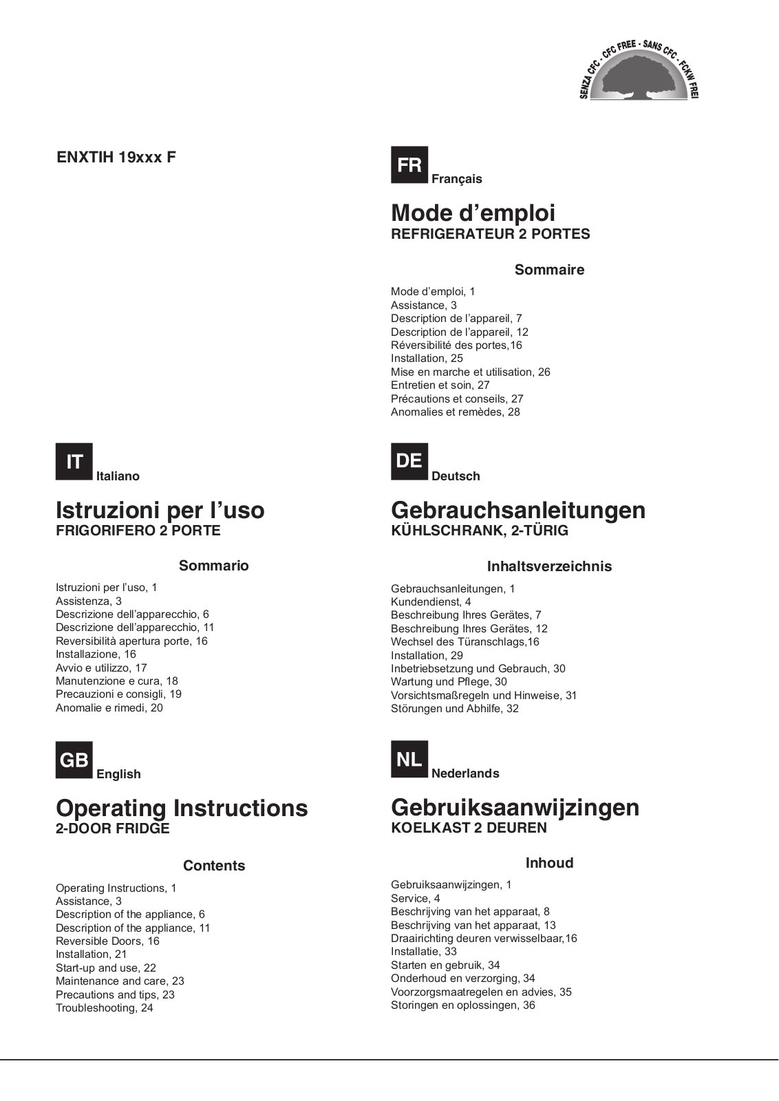 HOTPOINT/ARISTON ENXTIH 19202 F User Manual