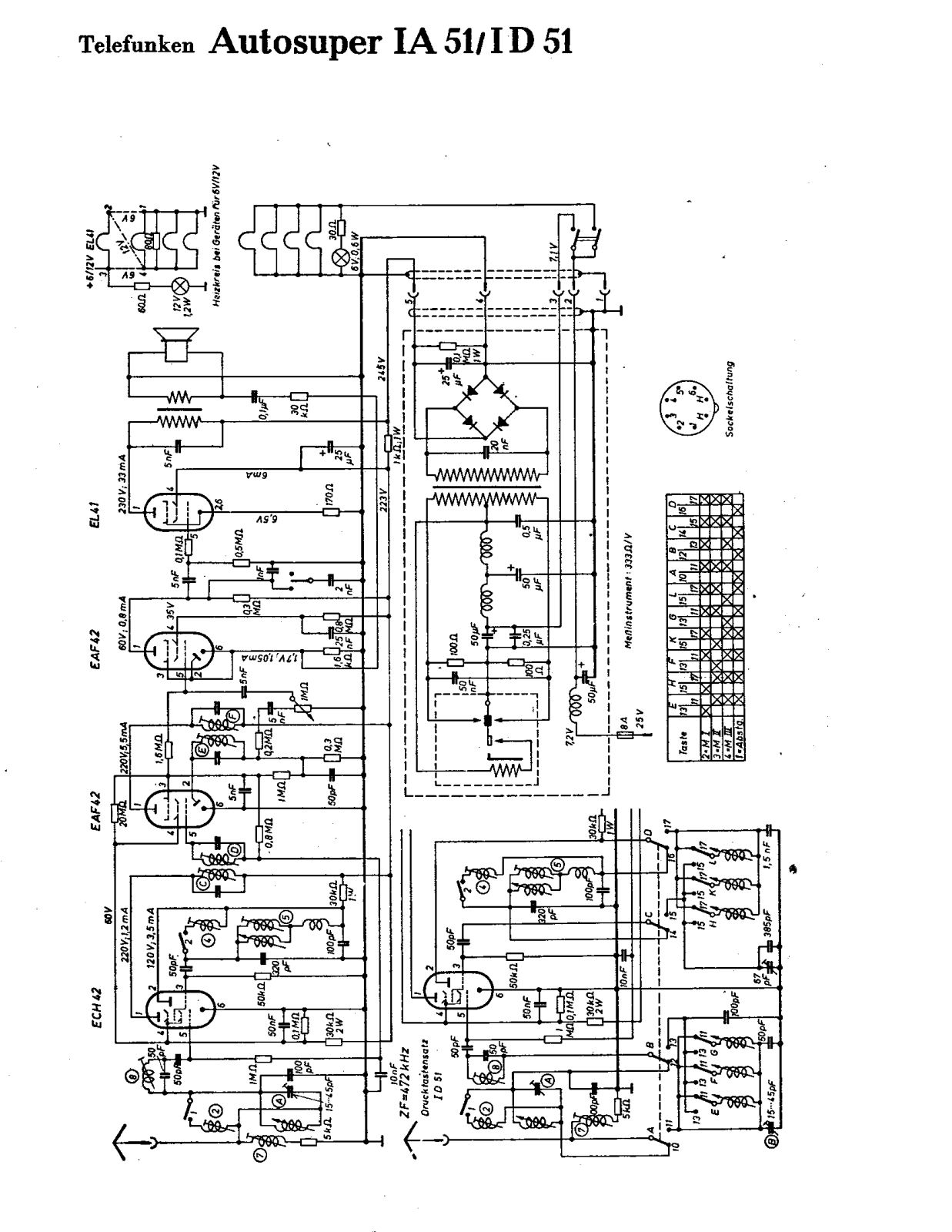 Telefunken Autosuper-ID-51, Autosuper-IA-51 Schematic