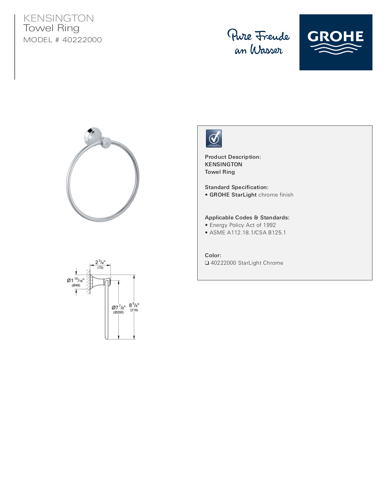 GROHE GRH3610 Specifications - ManualMachine.com