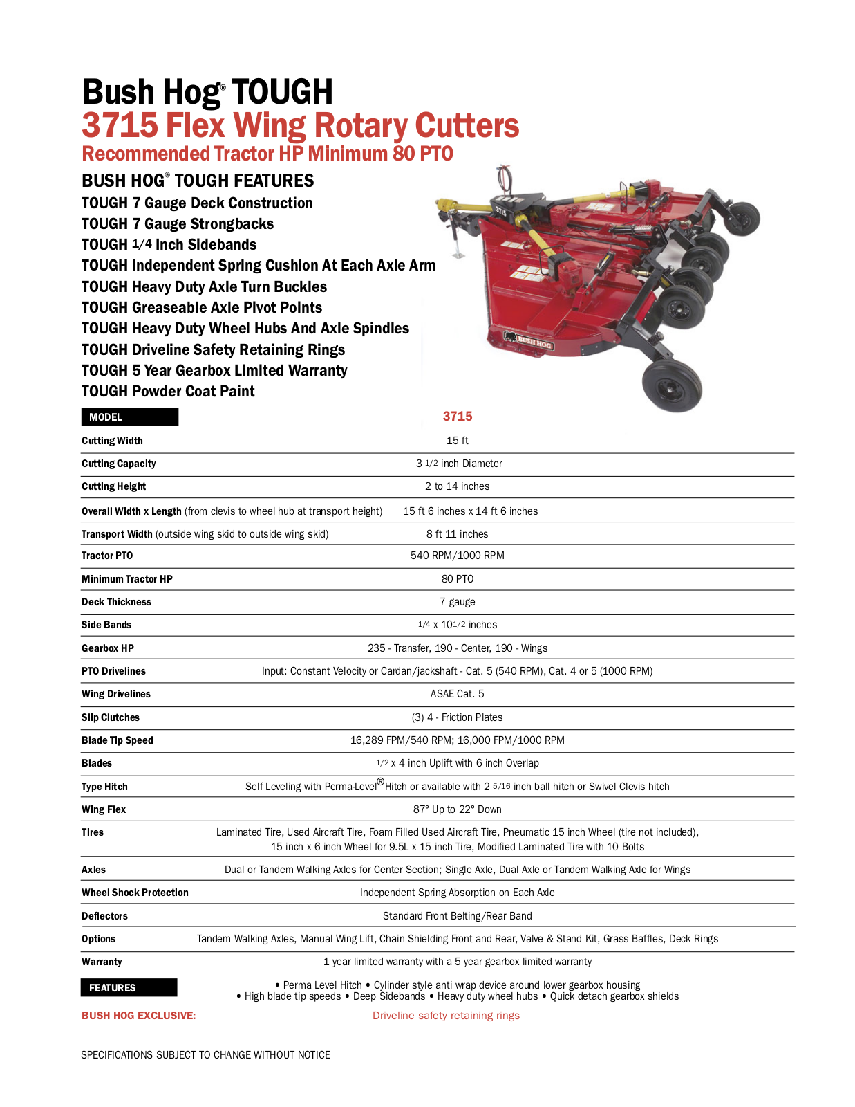 Bush Hog 3715 User Manual