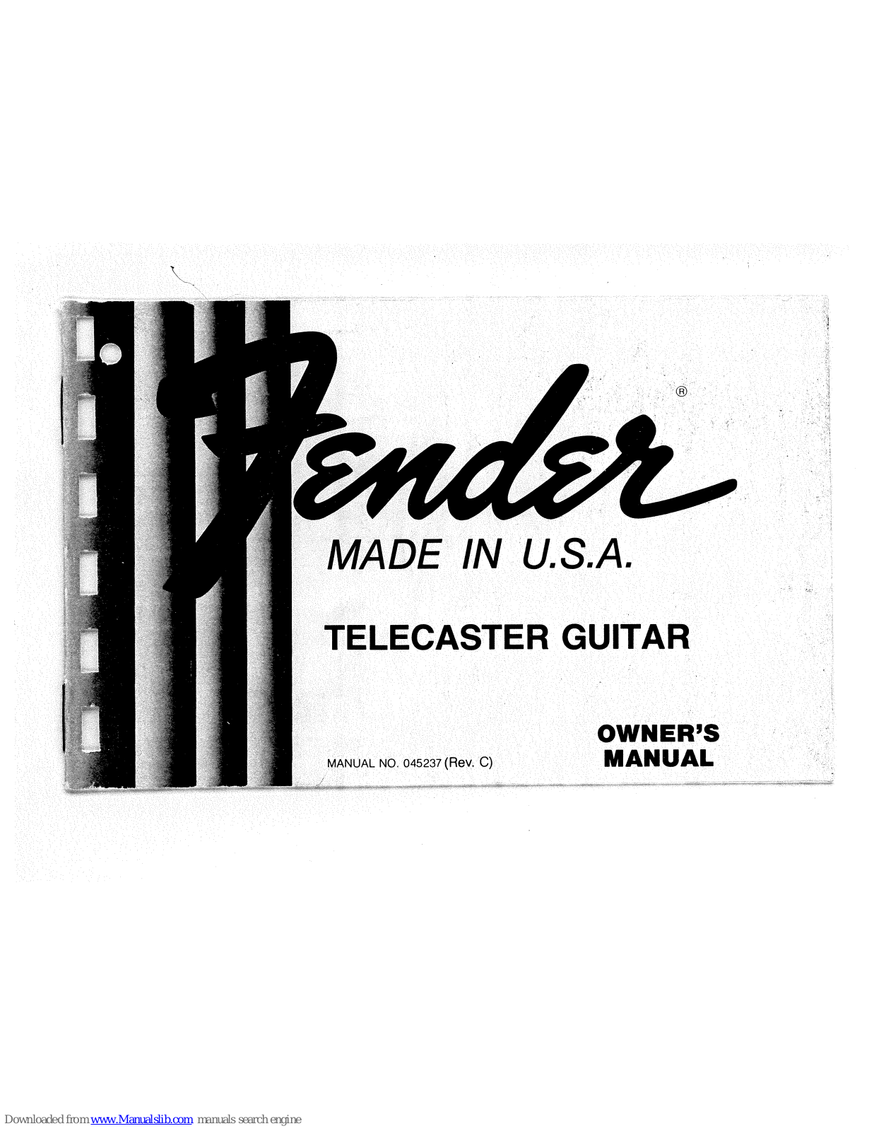 Fender GE Smith Telecaster, Telecaster Owner's Manual