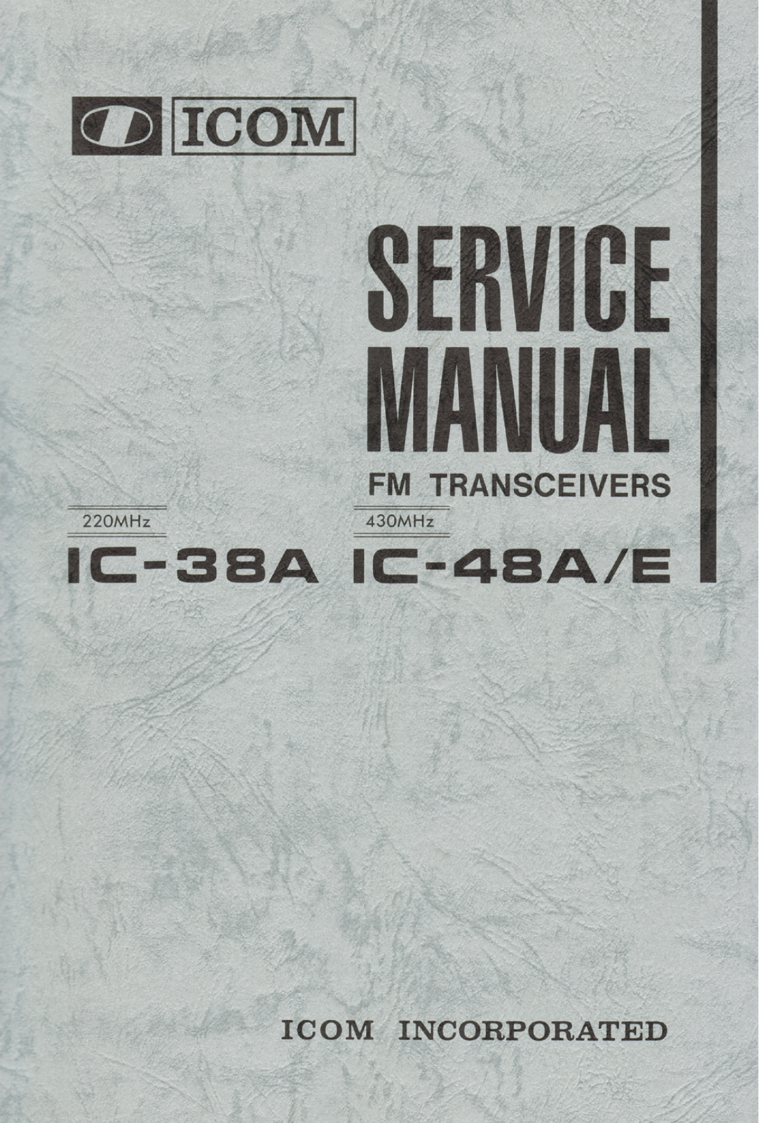 Icom IC-48E, IC-48A, IC-38A Service Manual