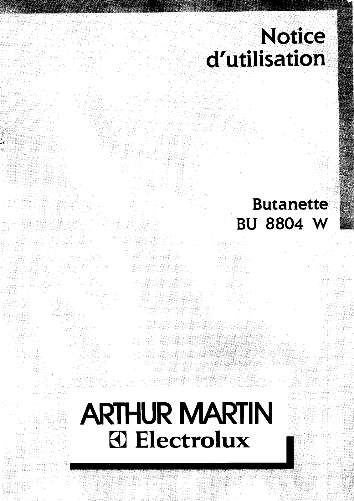 Arthur martin BU8804W User Manual