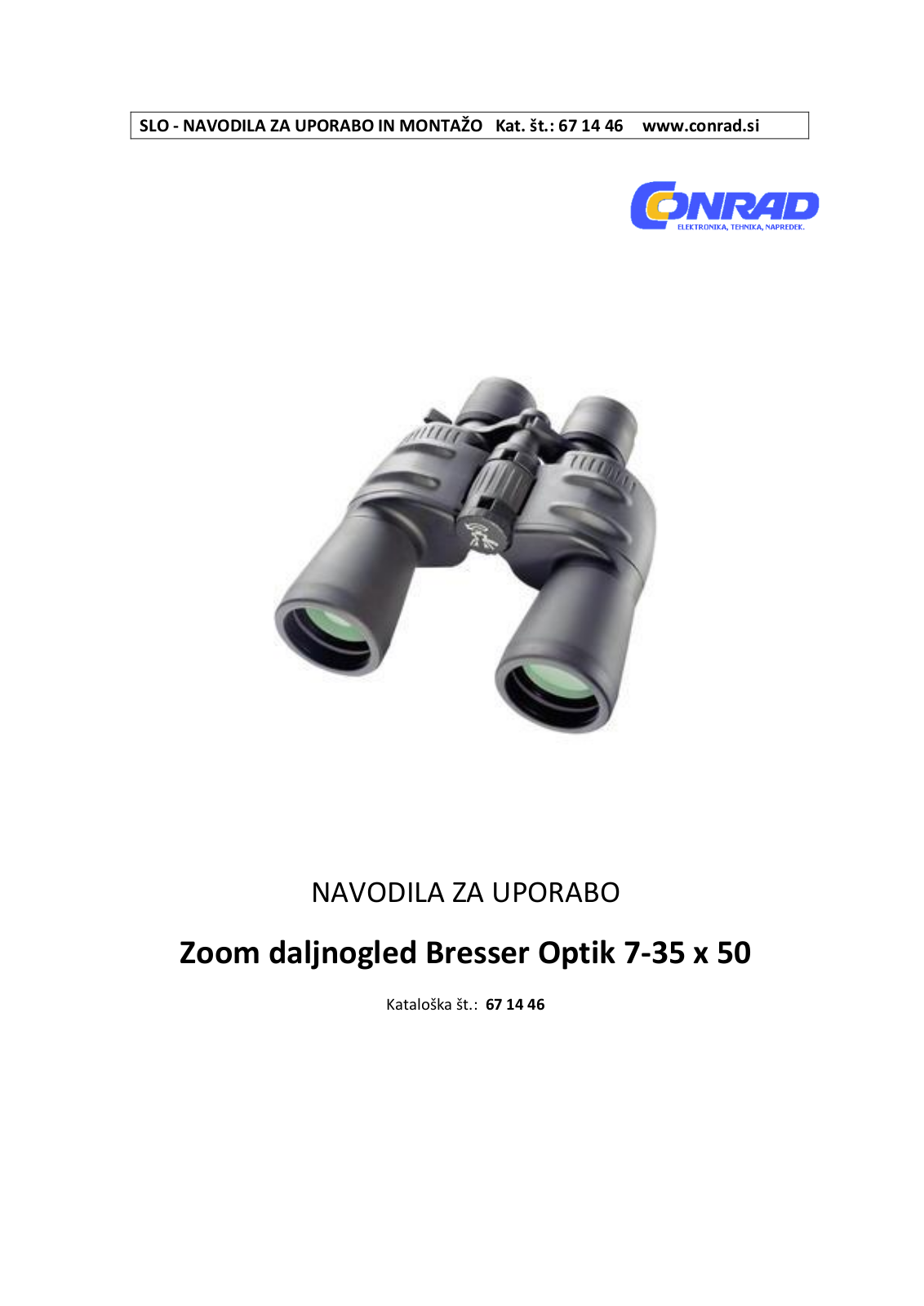 Bresser Optik 7‐35 x 50 Instruction Manual