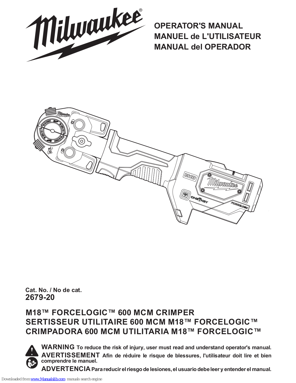 Milwaukee M18 FORCELOGIC 2679-20 Operator's Manual