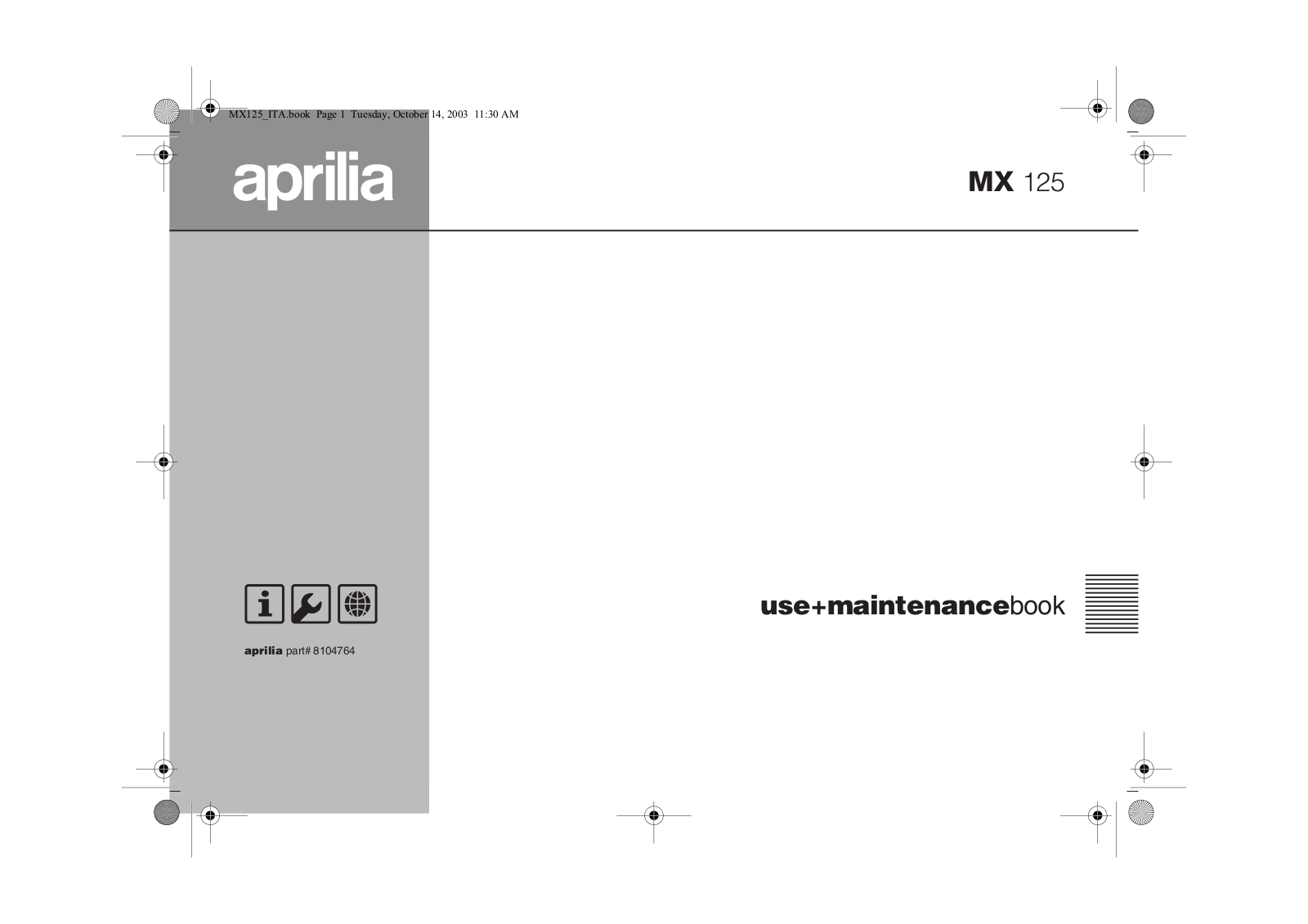 APRILIA MX 125 User Manual