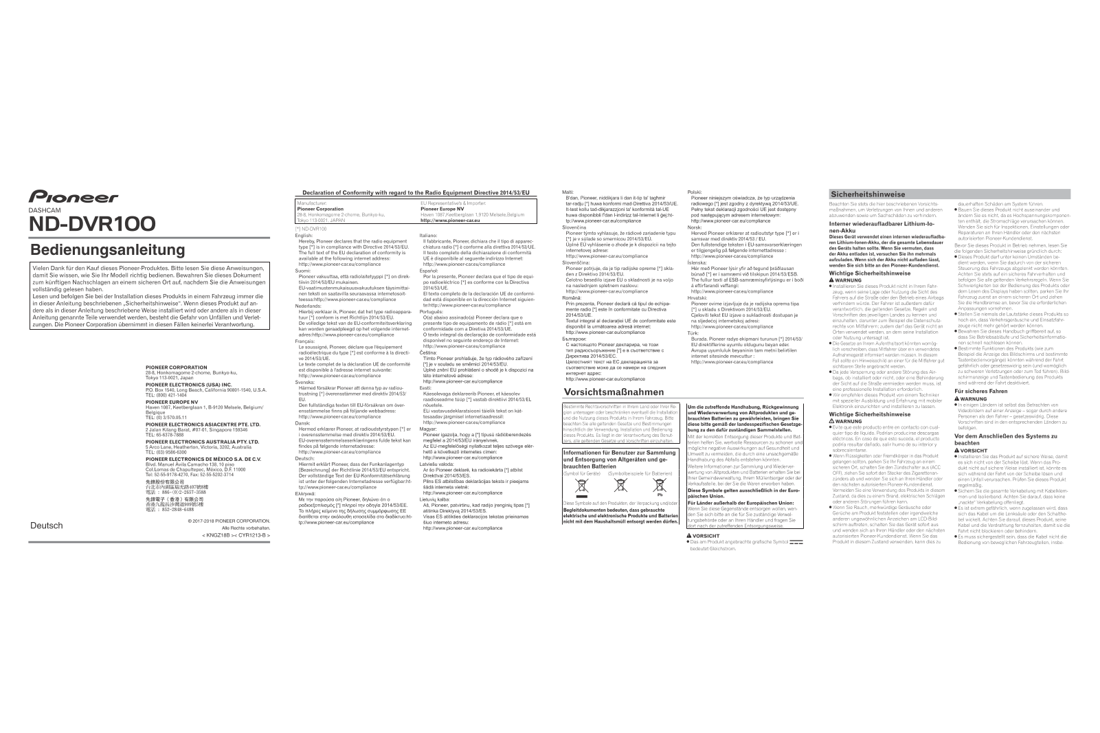 Pioneer ND-DVR100 User guide