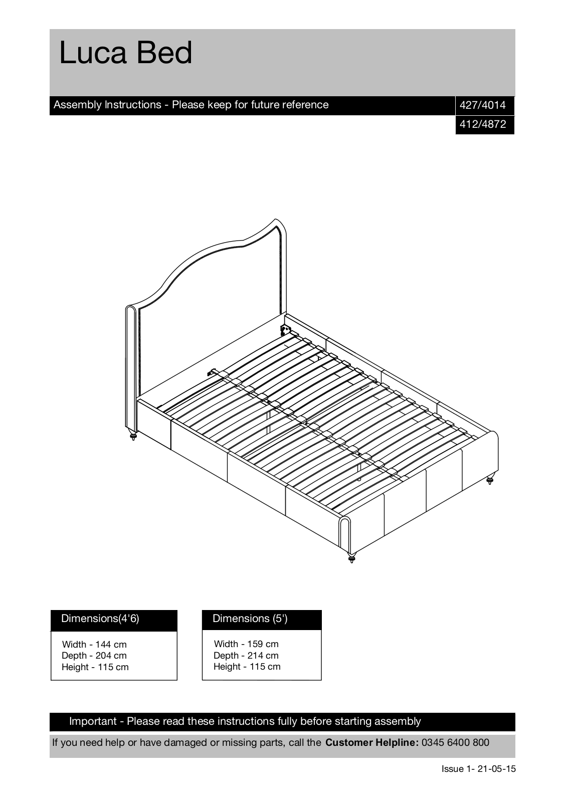 Hygena 427-4014, 412-4872 Instruction manual