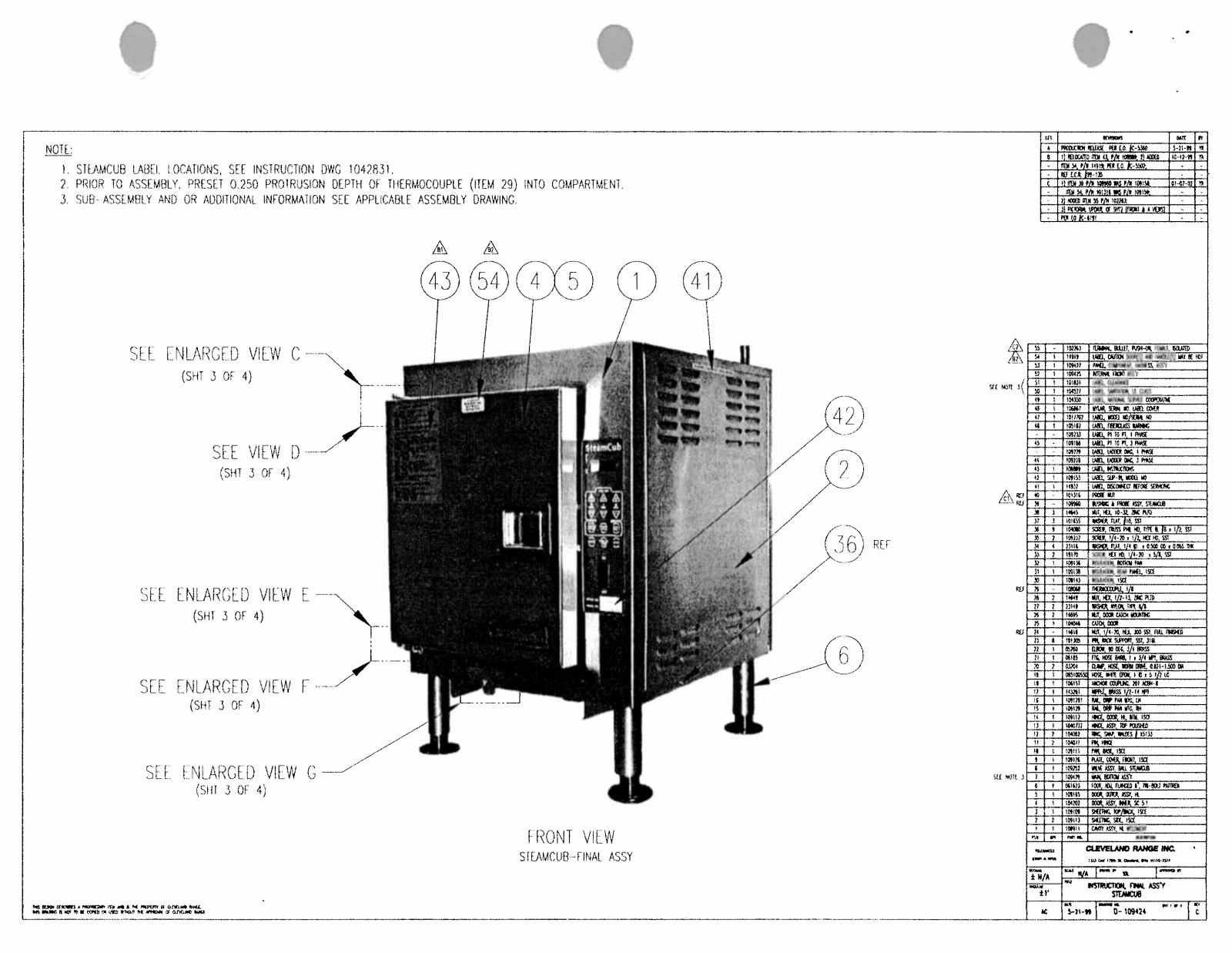 Cleveland 1SCE Parts List