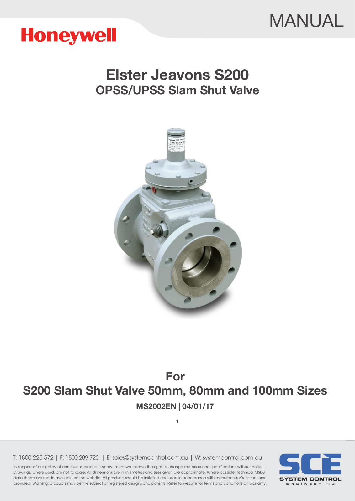 Honeywell Elster Jeavons S200 User Manual