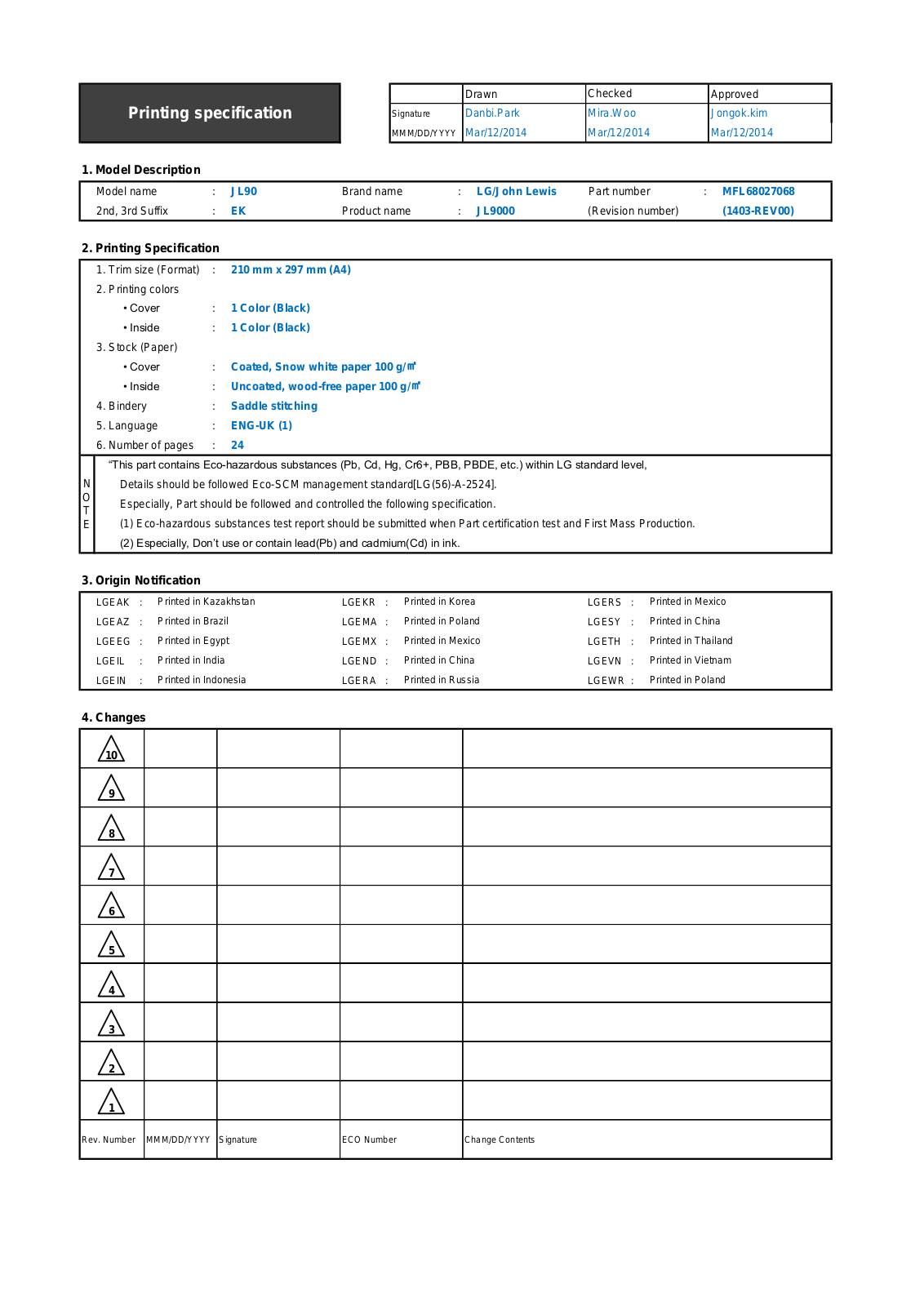 LG 49JL9000 Owner’s Manual