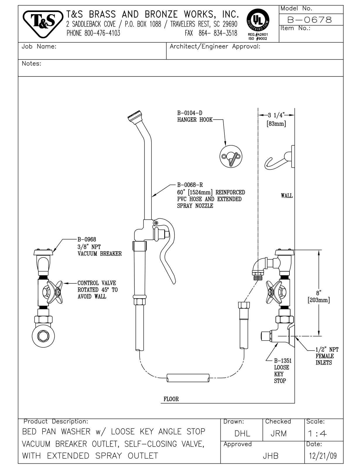 T & S Brass & Bronze Works B-0678 General Manual