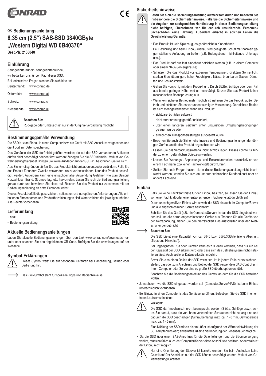 Western Digital 0B40370 Operation Manual