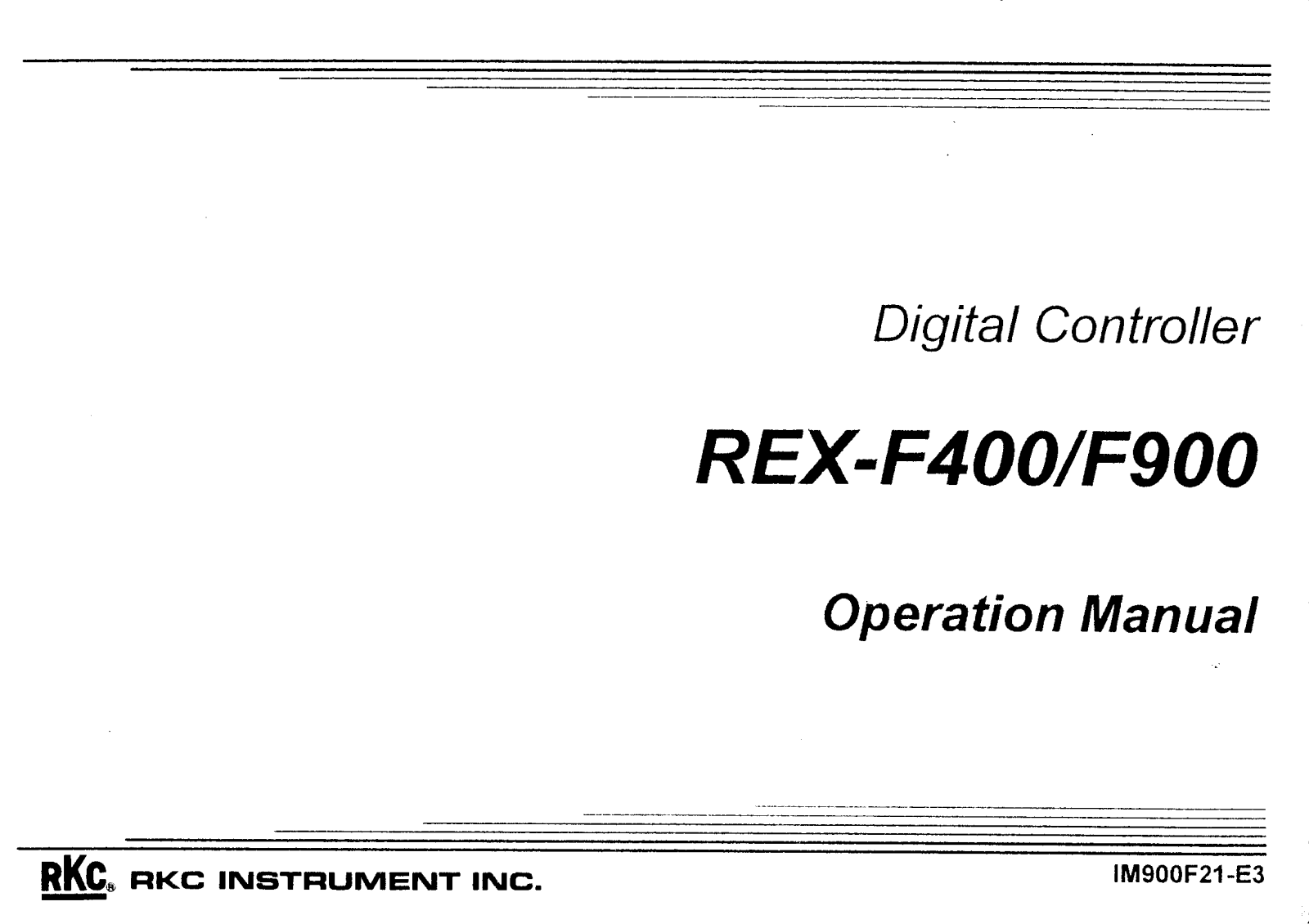 RKC REX-F900 Operating Manual