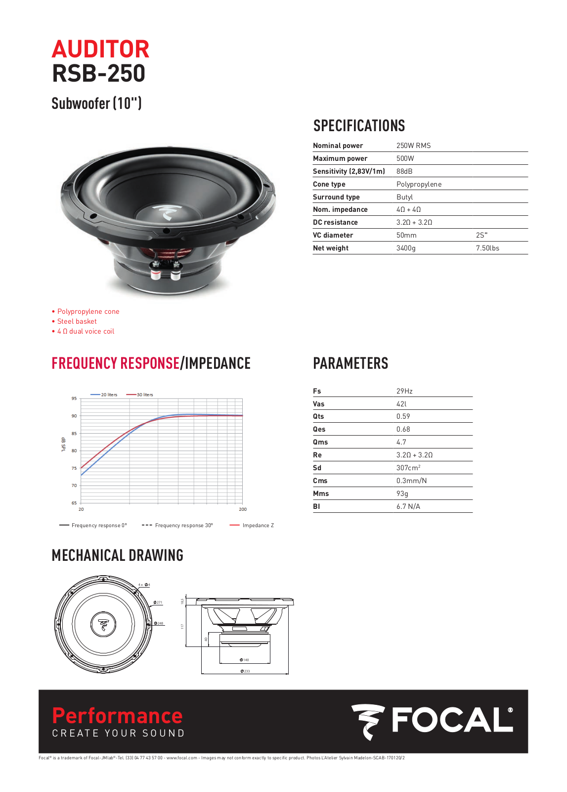 Focal AUDITOR RSB-250 User Manual