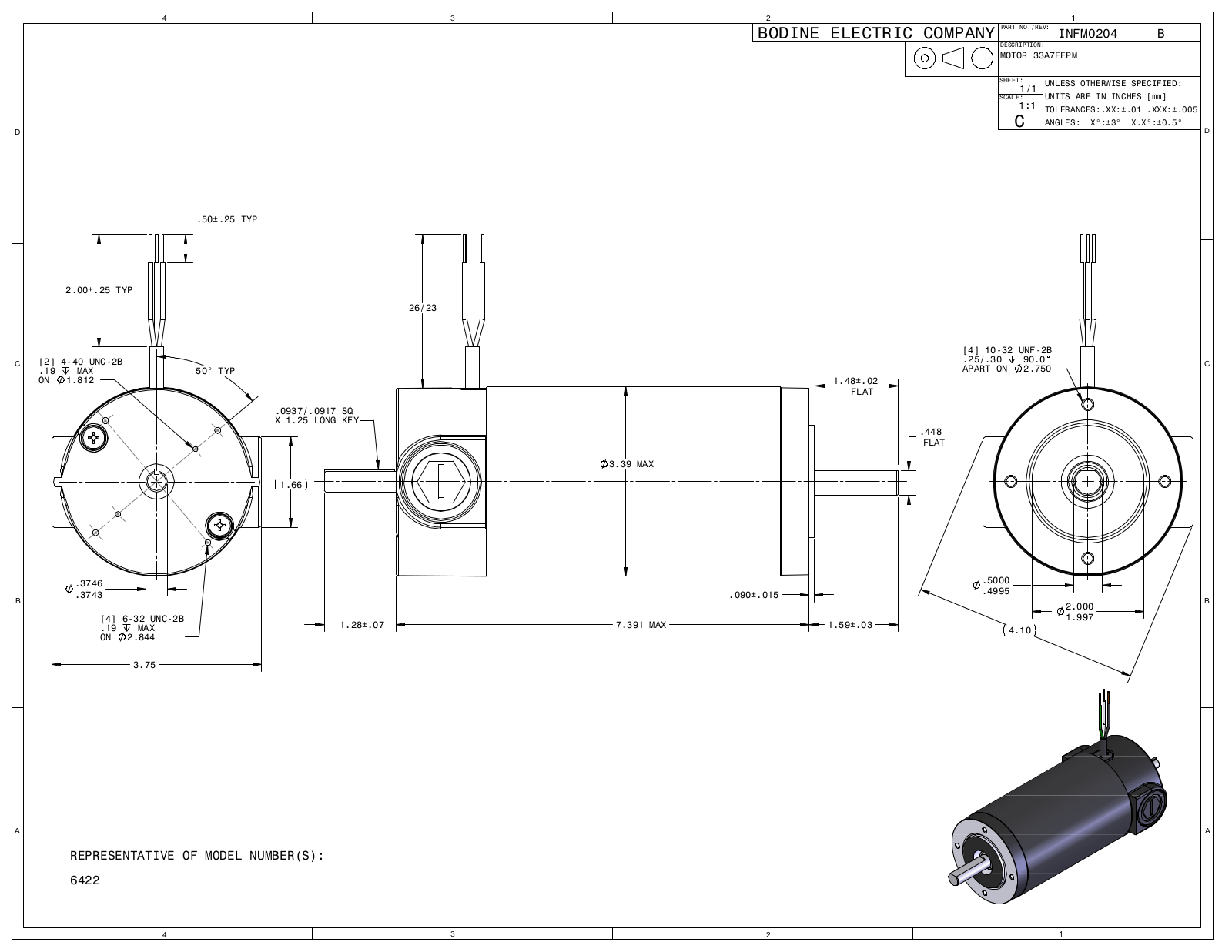 Bodine 6422 Reference Drawing