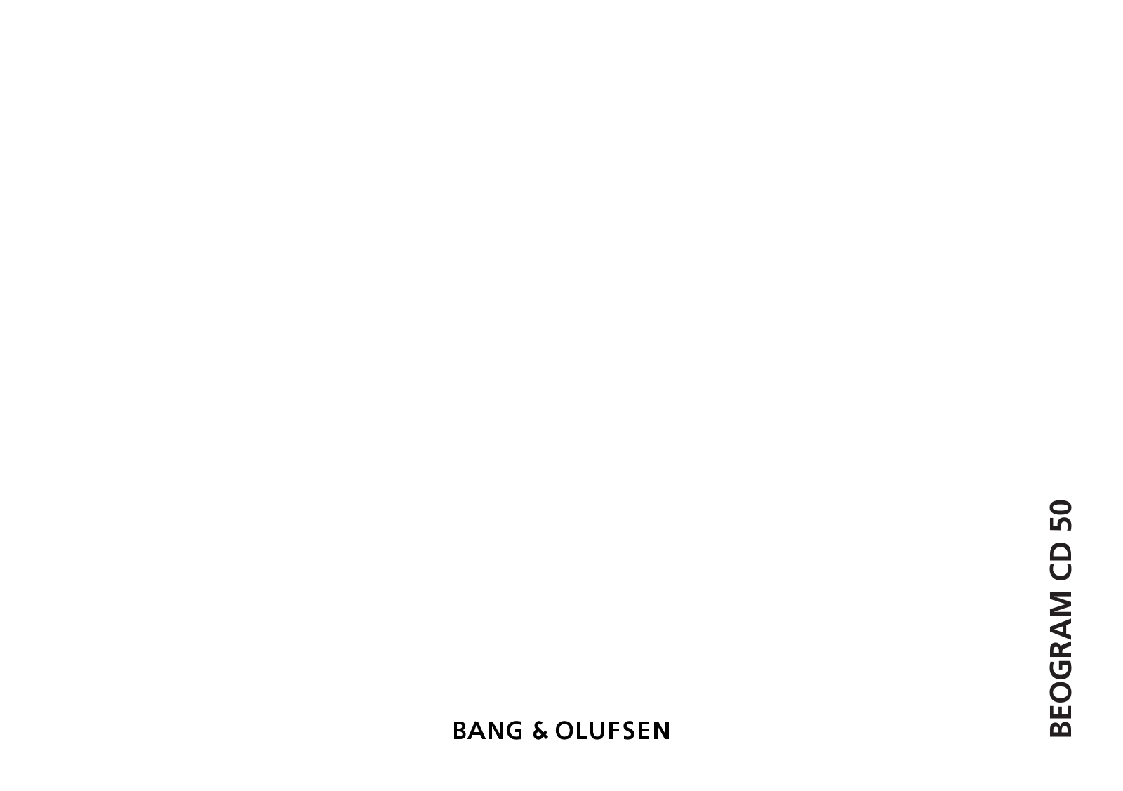 Bang and Olufsen Beogram CD-50 Owners manual