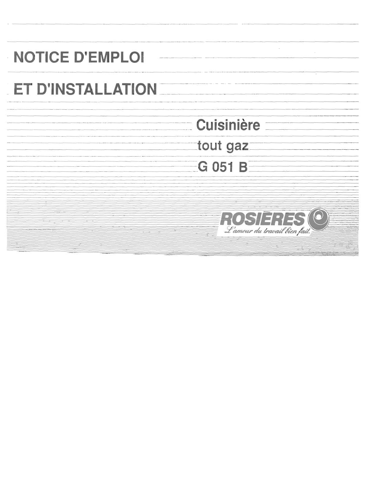 ROSIERES G 051 B User Manual