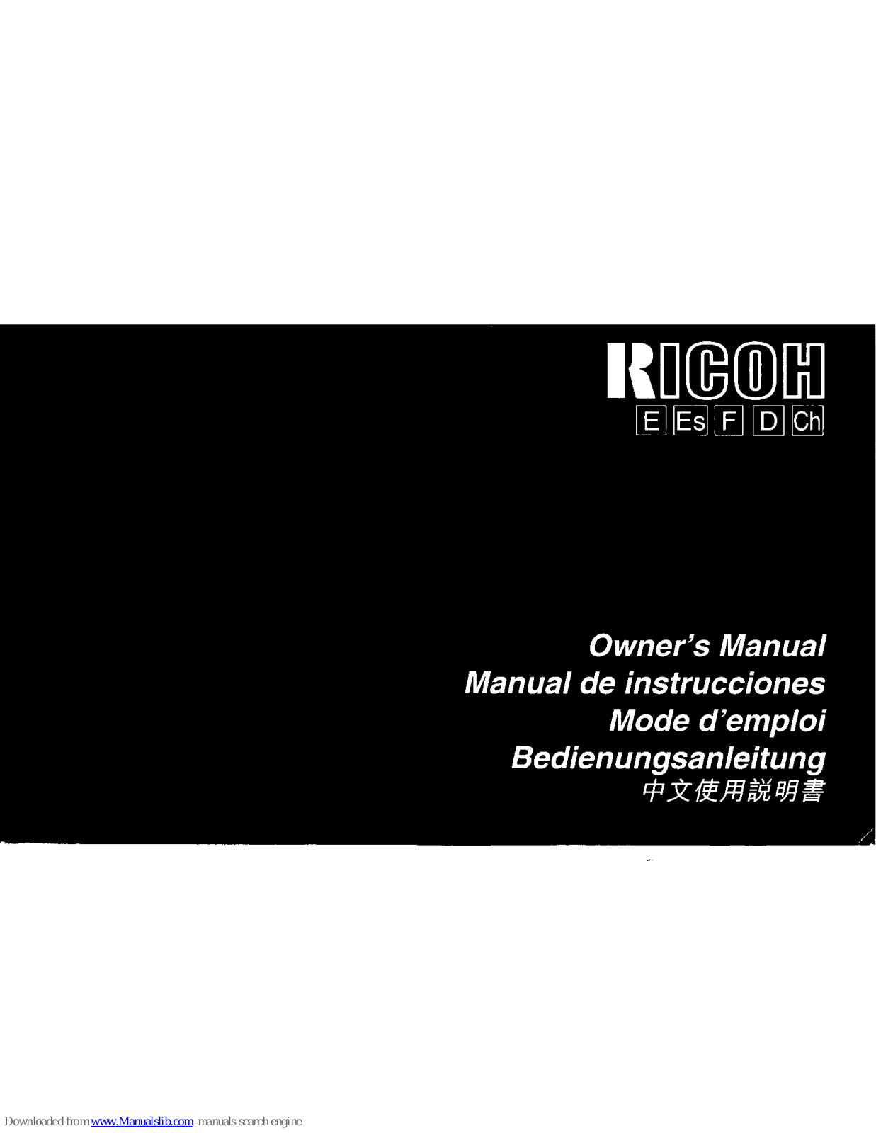 Ricoh GR-21 Owner's Manual