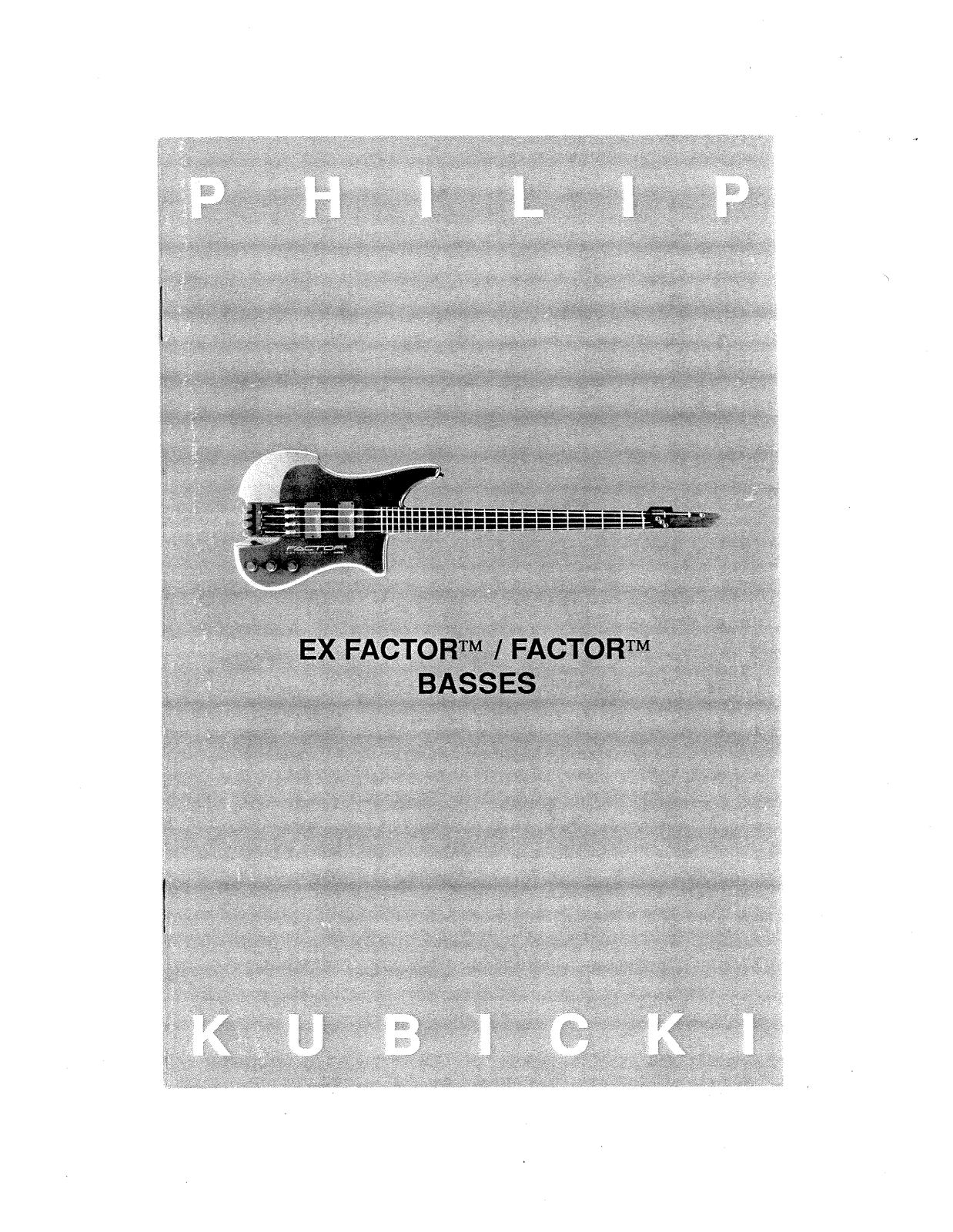 Fender Kubicki Basses Owner's Manual