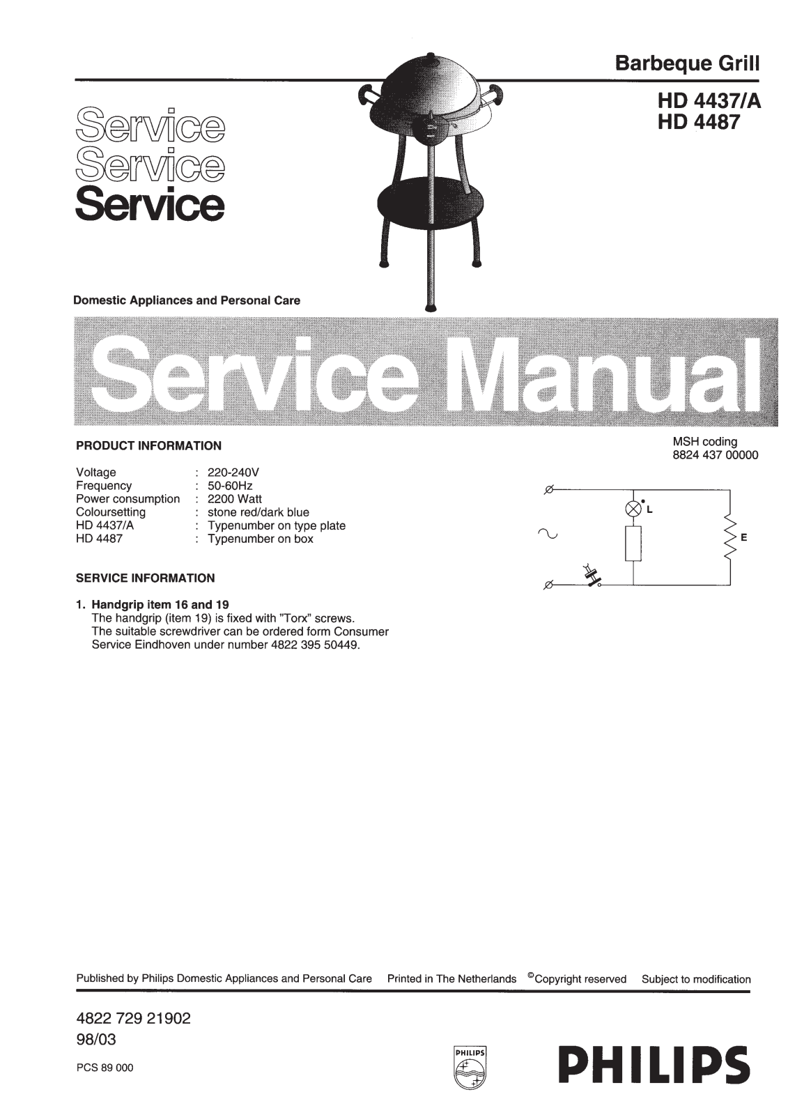 Philips HD4437A Service Manual