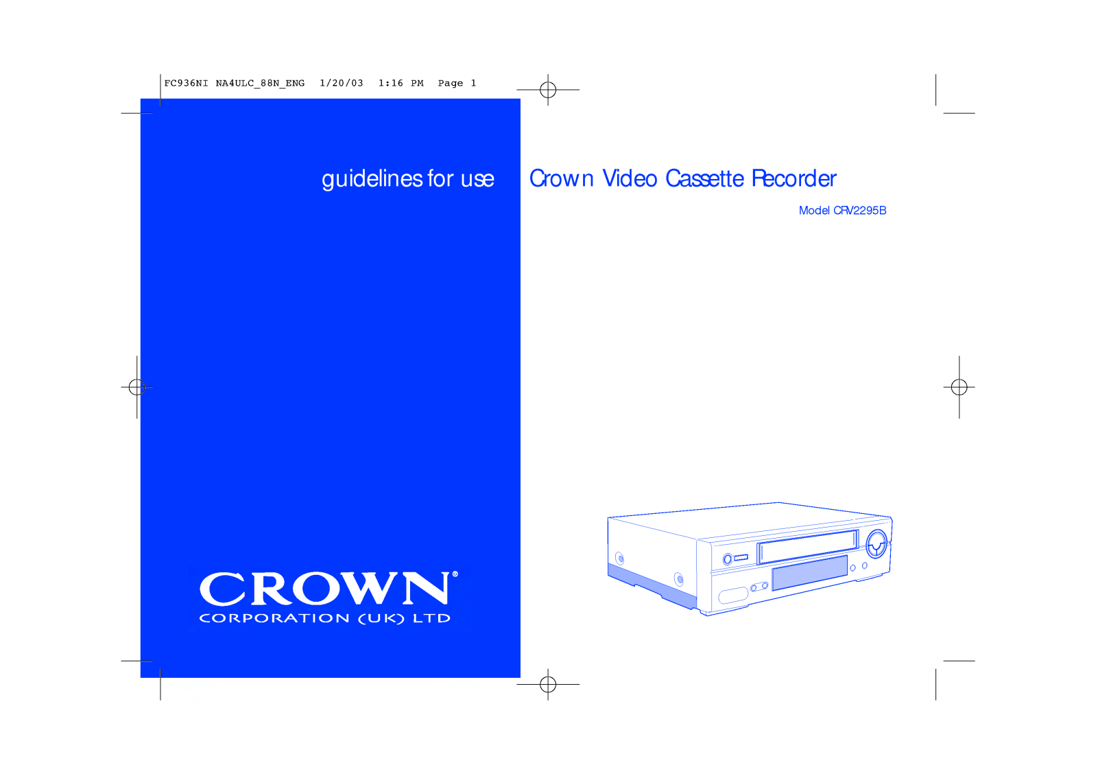 LG CRV2295B User Manual