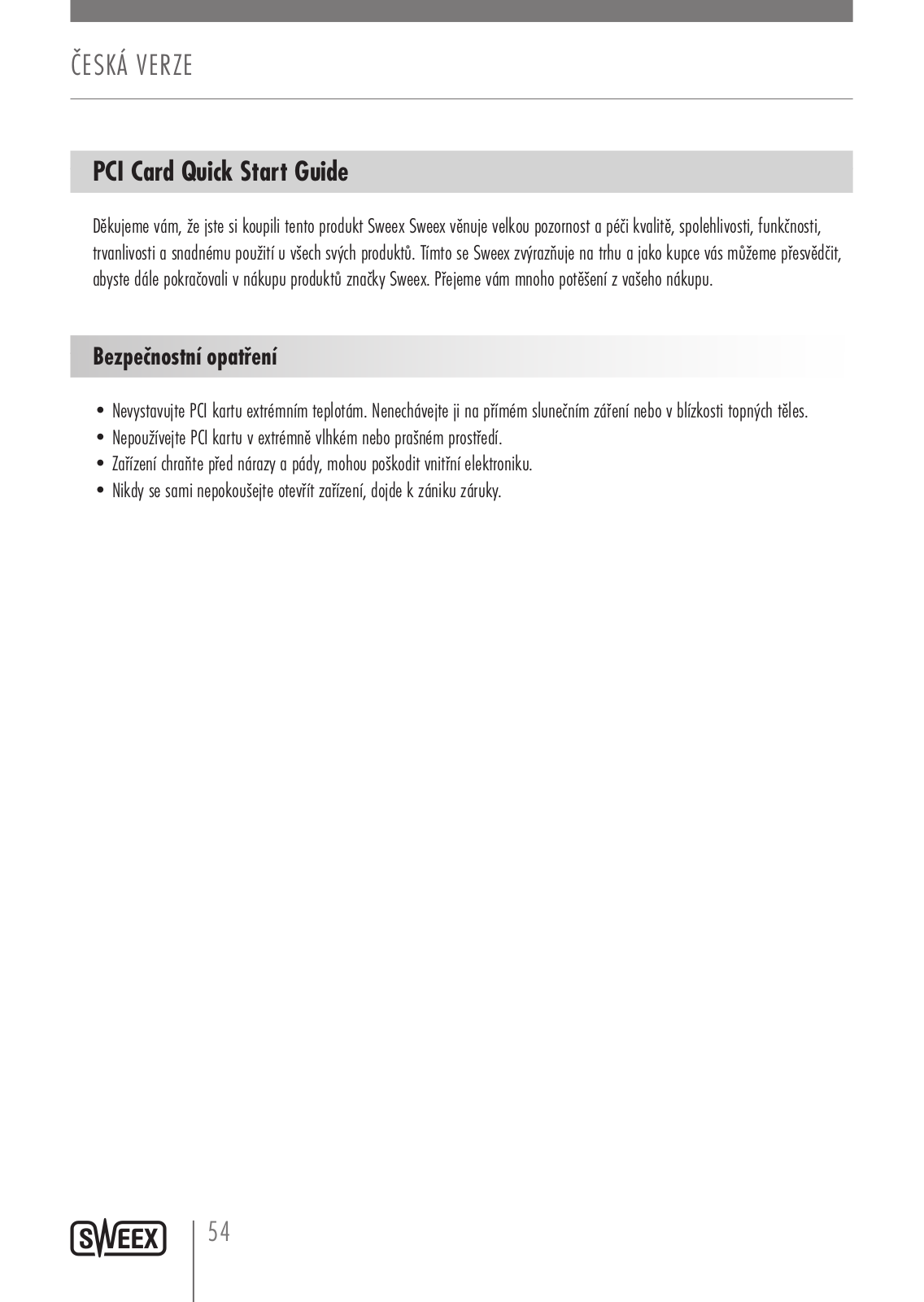 Sweex GC811 QUICK GUIDE