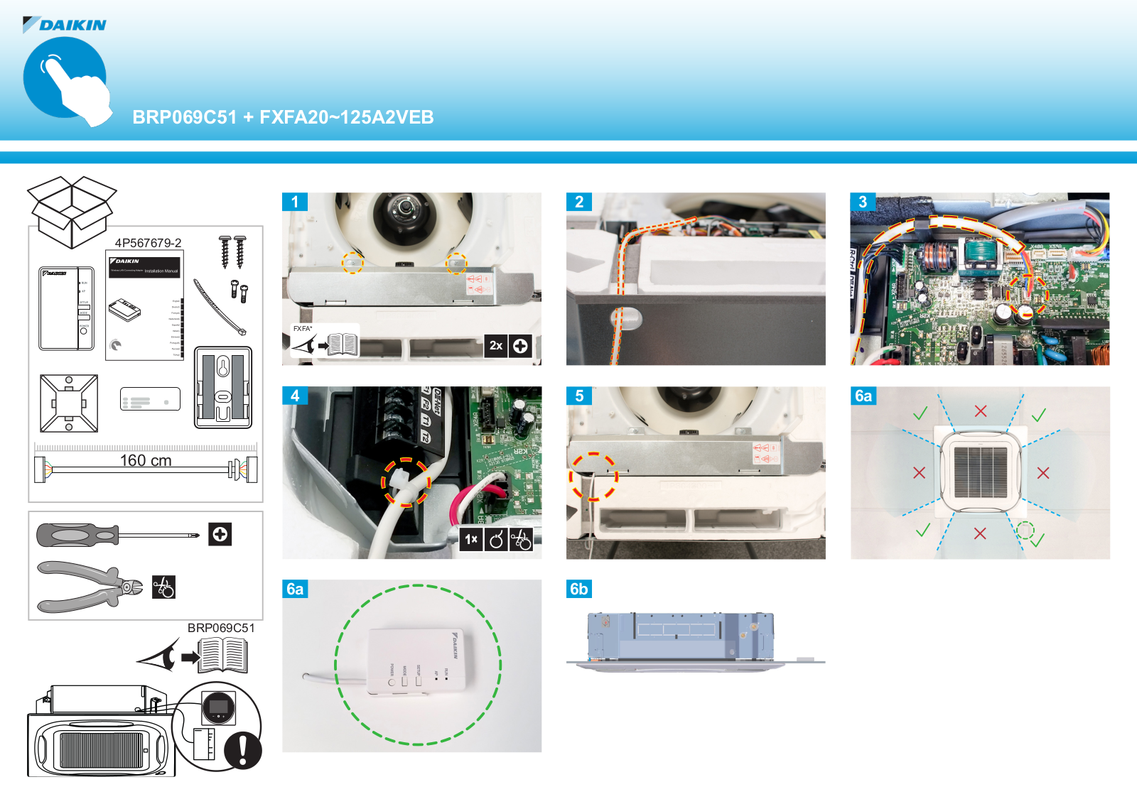 Daikin BRP069C51   FXFA20~125A2VEB Installation manuals