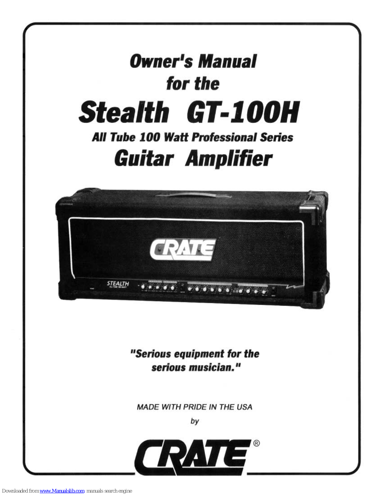 Crate Stealth GT-100H Owner's Manual