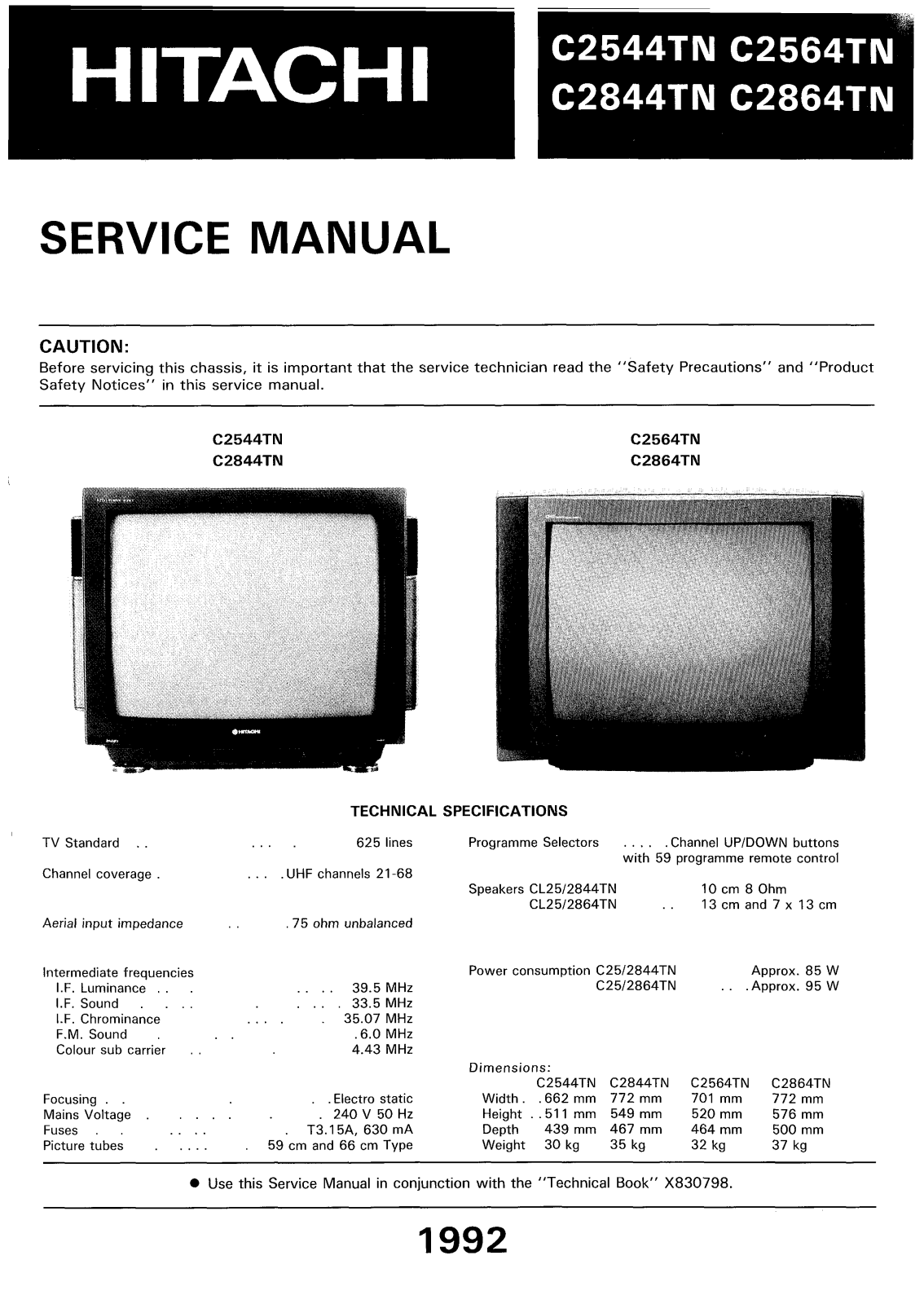 Hitachi C2544TN Service Manual