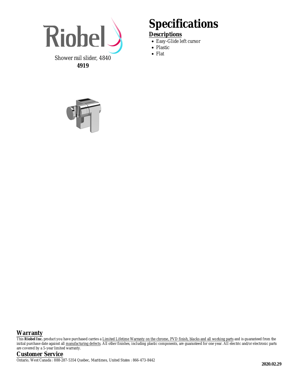 Riobel 4919BG Specifications - ManualMachine.com