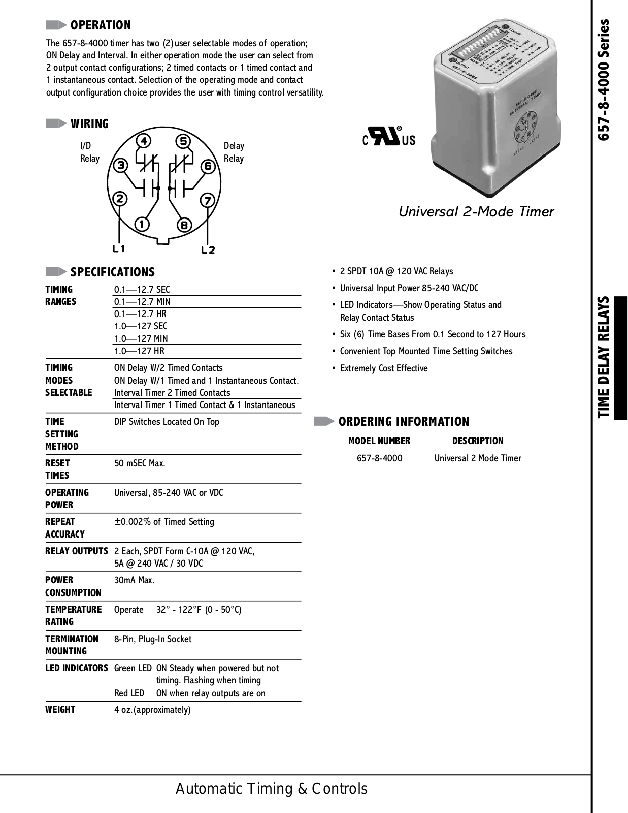 ATC-Automatic Timing & Control 657-8-4000 Series Data Sheet