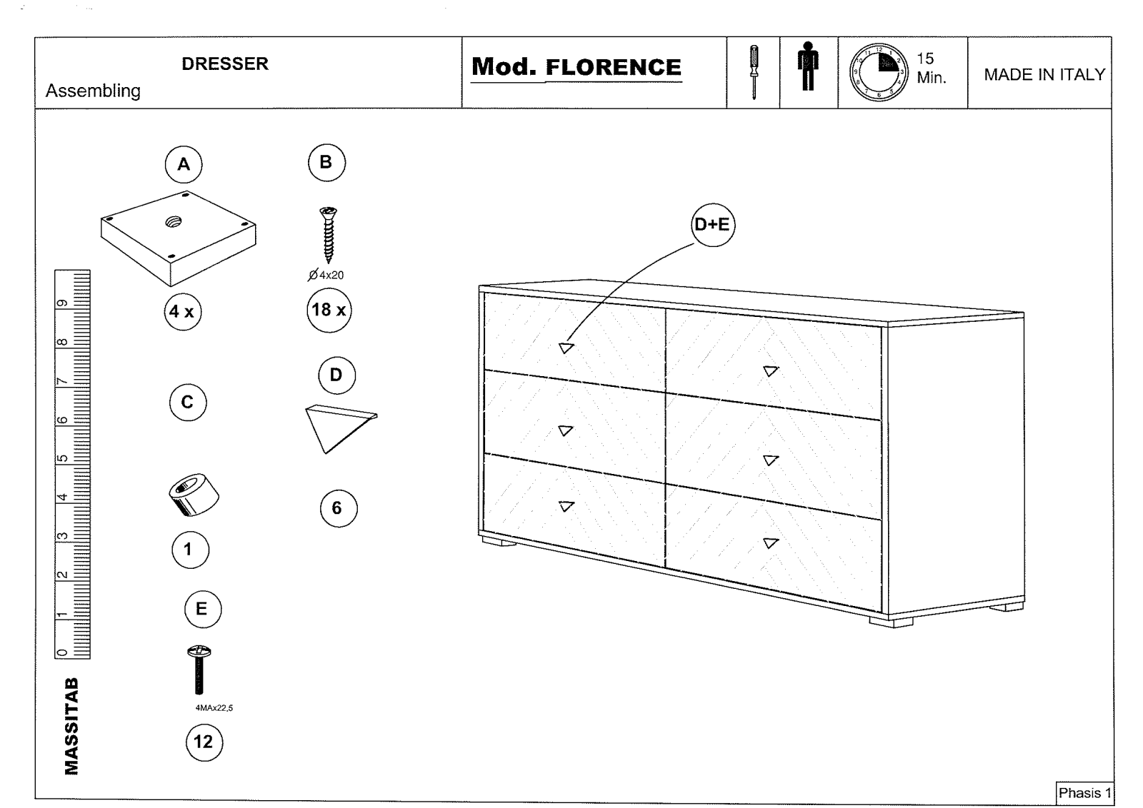 Mod Florence FLOREDRSWOM25, DRESSER Assembly Guide