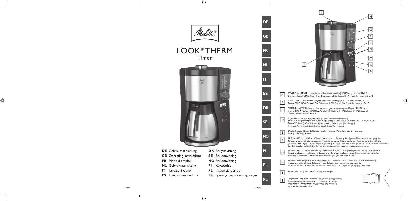 Melitta Look V Therm Timer User Manual