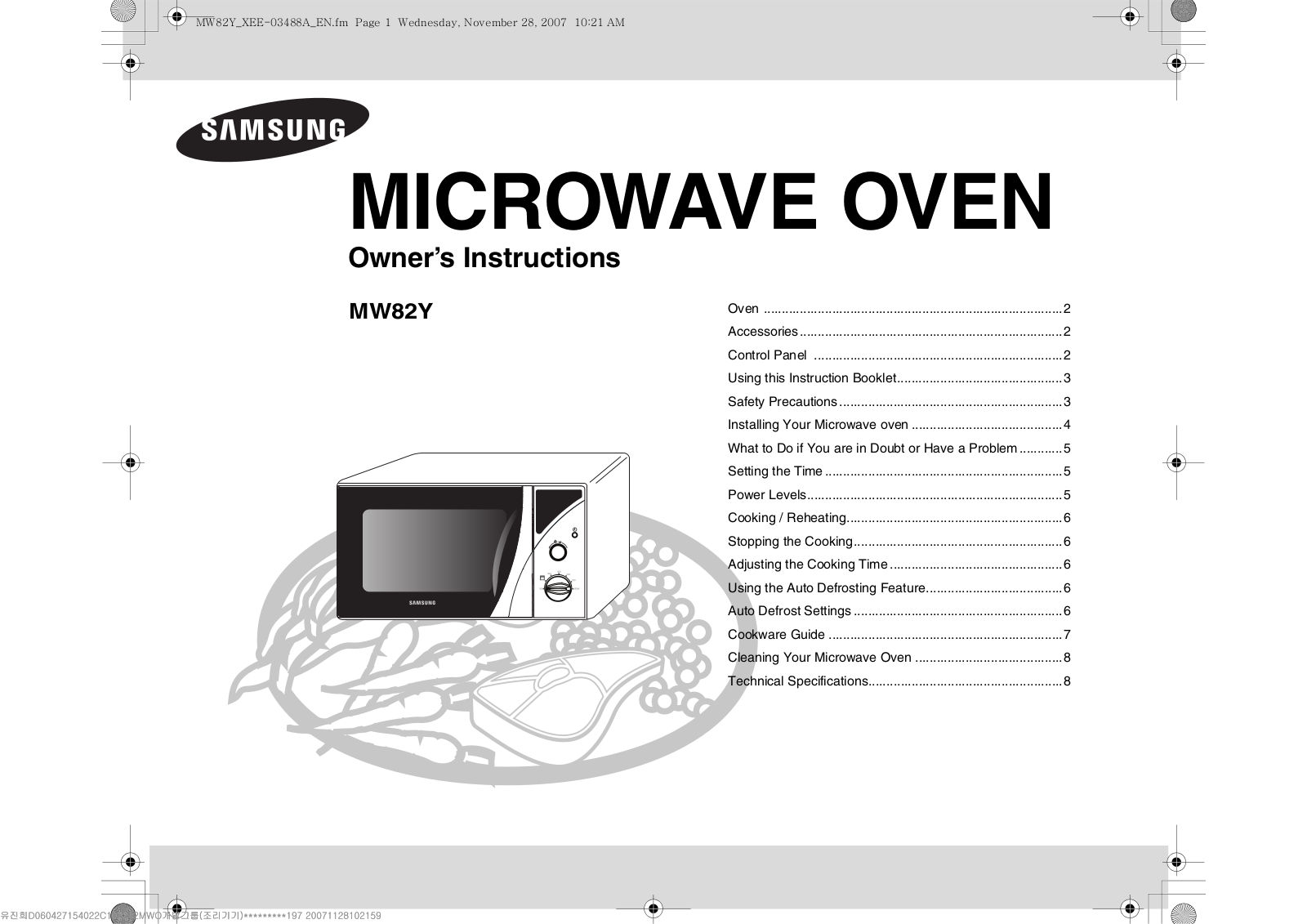 Samsung MW82Y, MW82Y-S User Manual