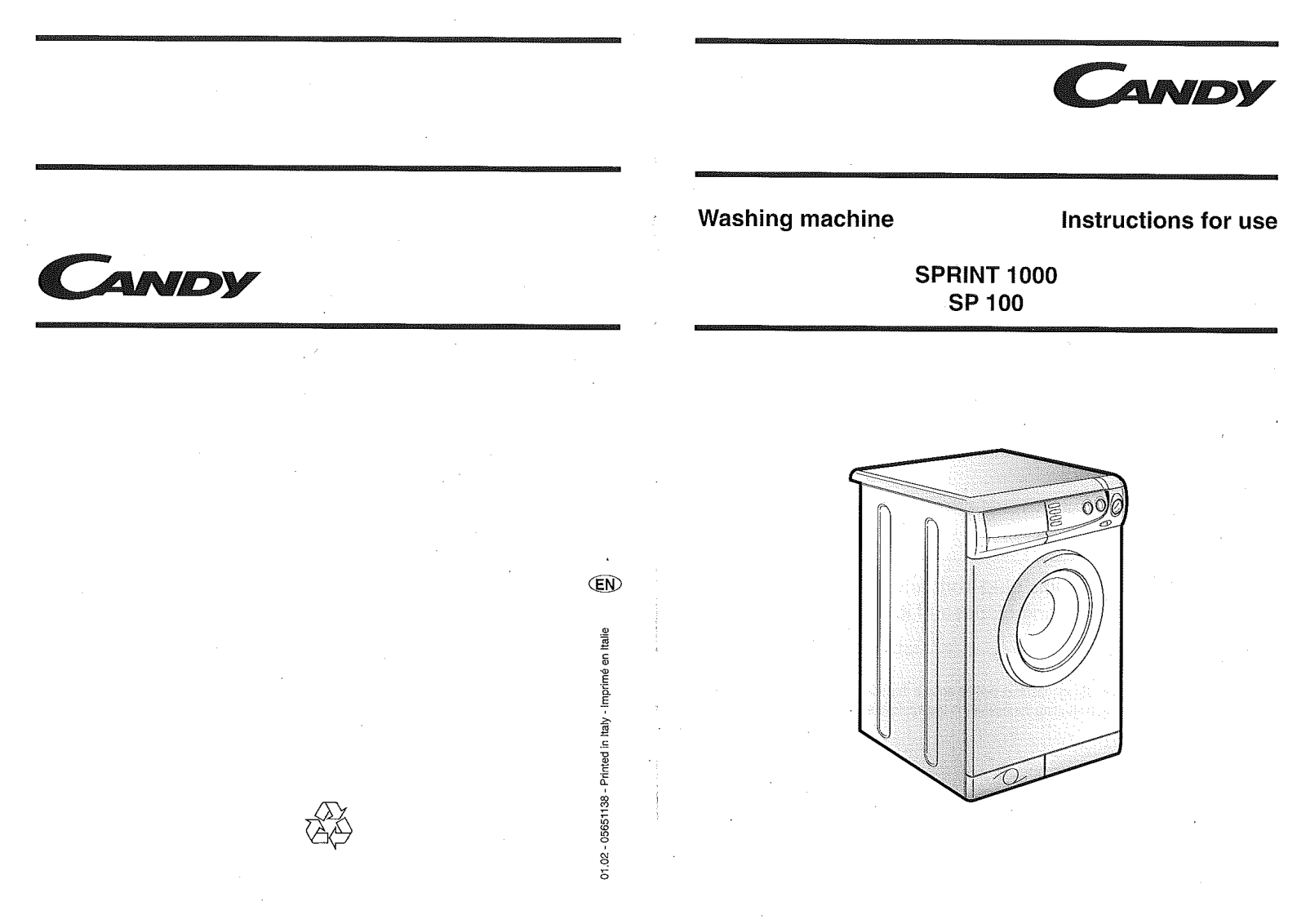 Candy SP 100, SPRINT 1000 User Manual