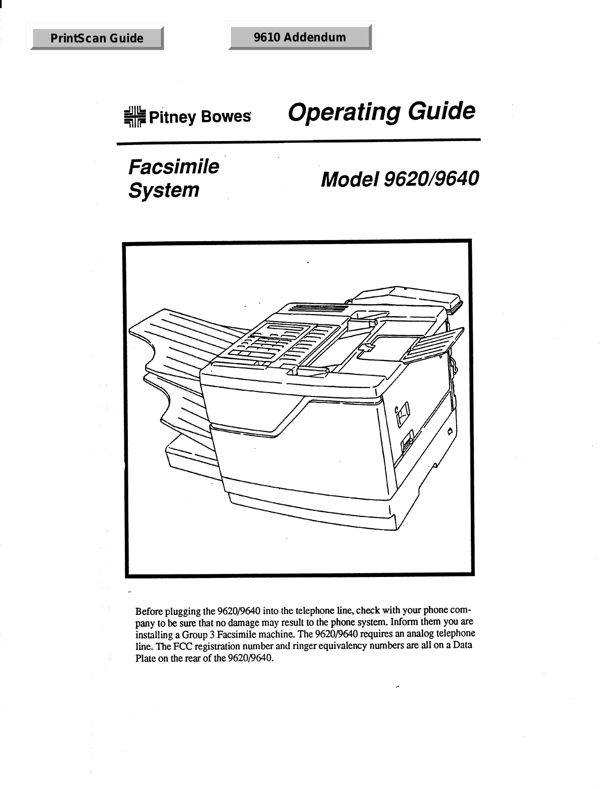 Pitney Bowes 9600 Operating Guide