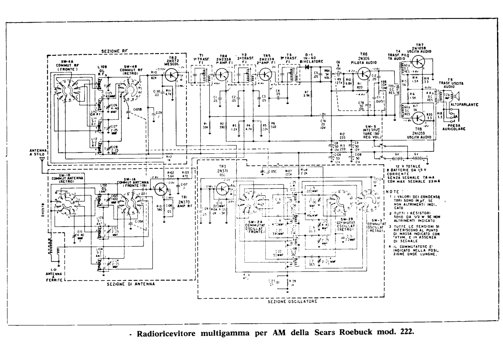 Sears Roebuck 222 schematic