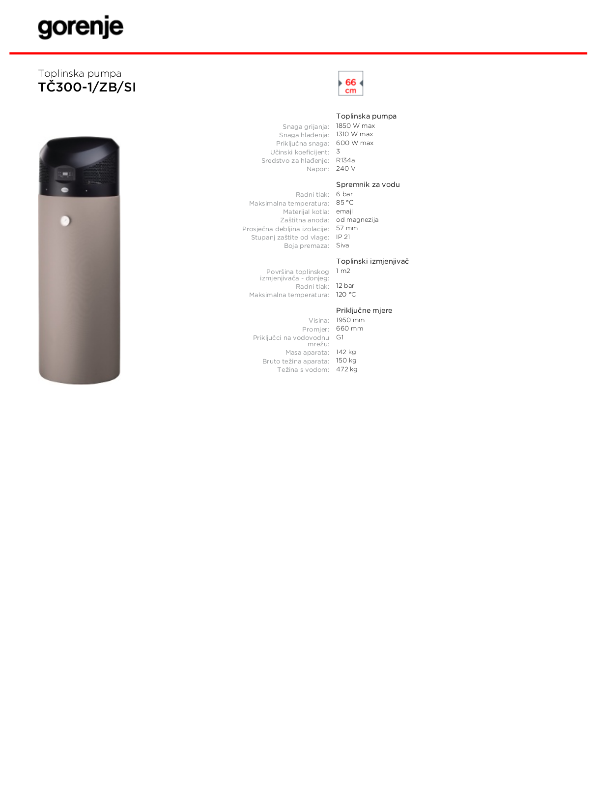 Gorenje TC300-1-ZB-SI DATASHEET