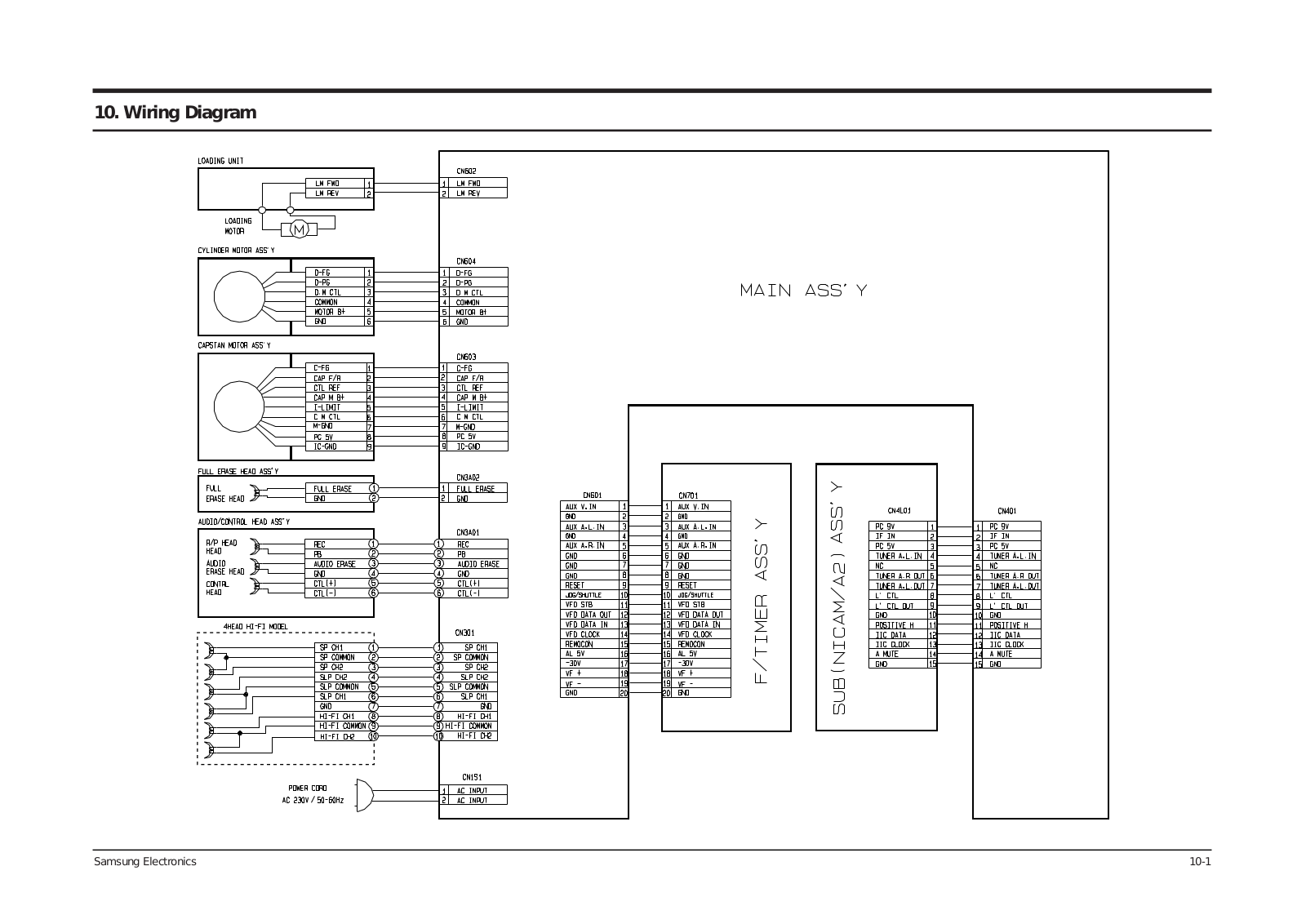 Samsung SV-500X, SV-A90XK-SEC Wiring Diagram