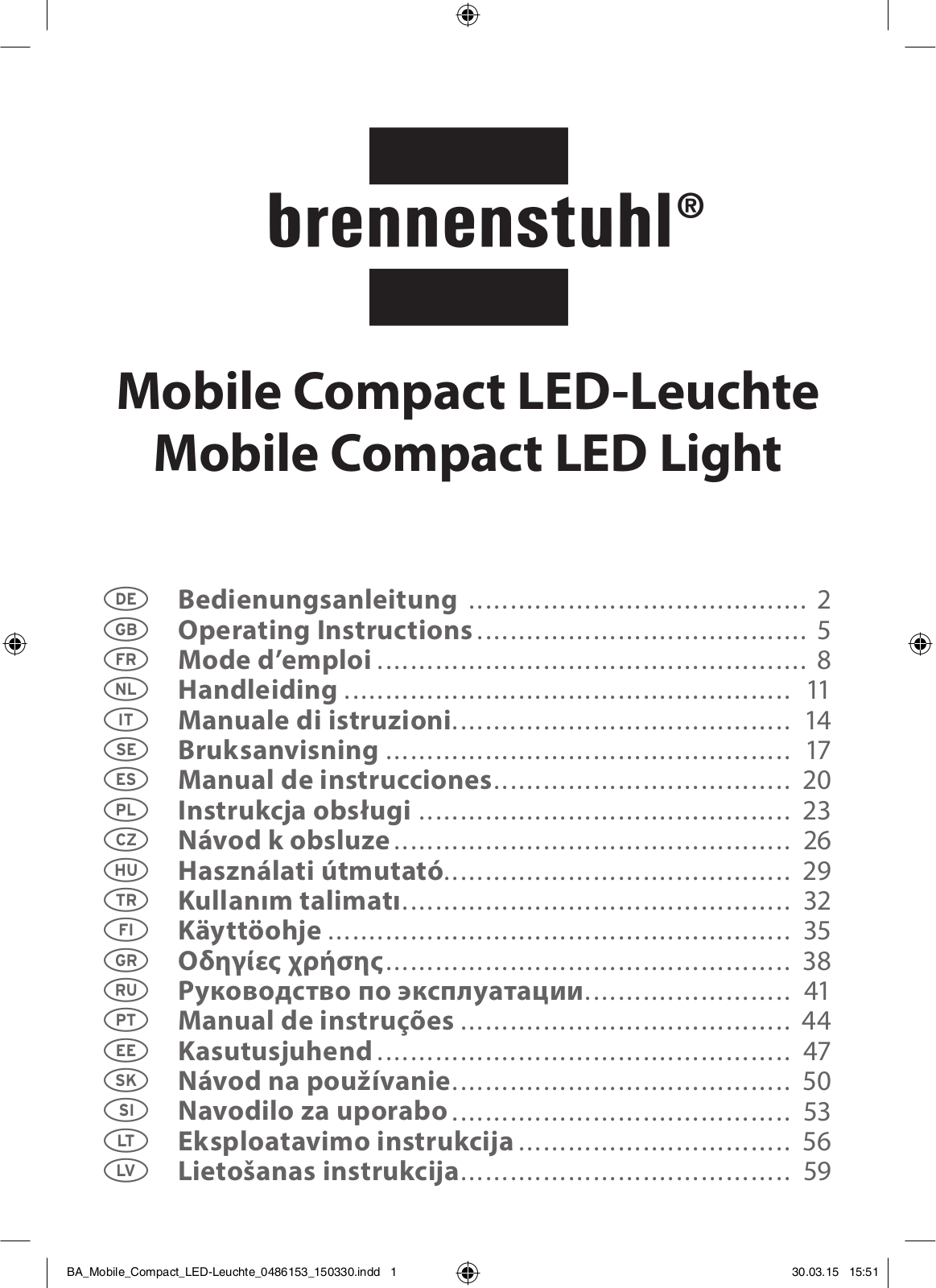 Brennenstuhl SV5405 PIR User Manual